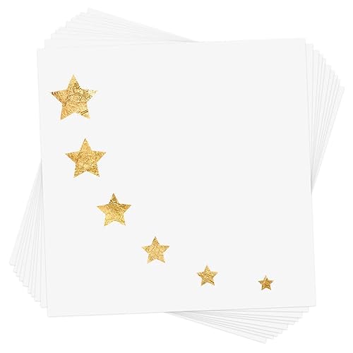 STARRY ARC - Juego de 10 Flash Tattoos de cara temporal dorada metálica premium - Estrellas  Brillo de ojos  Brillo facial