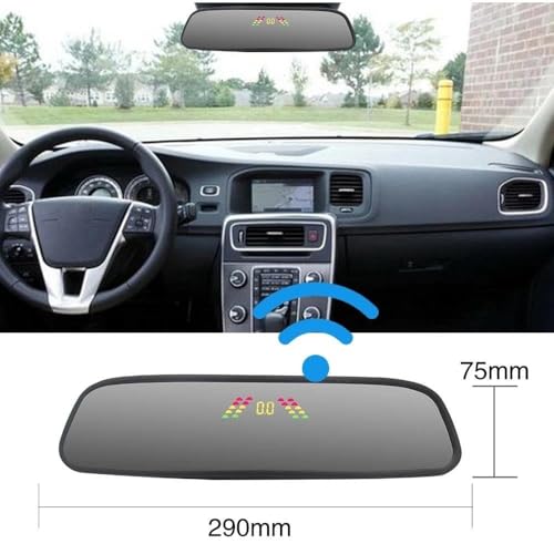 Sensores de aparcamiento para espejo retrovisor de coche, radar de marcha atrás con sensor de aparcamiento, detector de radar impermeable, sensor de aparcamiento (blanco) (blanco)