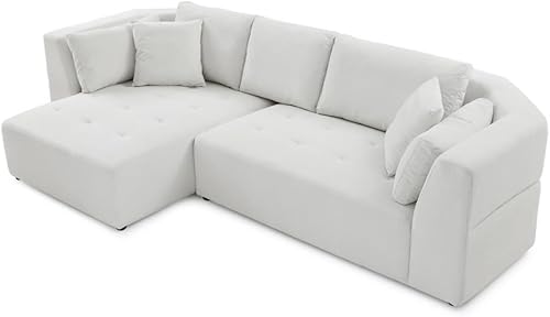 Miniatura 6 de Sofá modular modular en forma de L de 116 pulgadas, sofá seccional de esquina con diván orientado a la izquierda y asiento profundo, sofá cómodo de