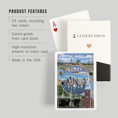 Baraja de Cartas Lantern Press Boston, Massachusetts, 52 Cartas Póker miniatura 3