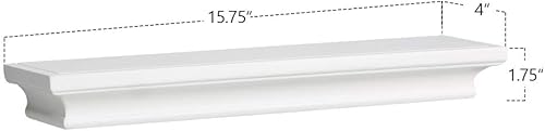 Miniatura 2 de Set de estantes para la pared color blanco, de acabado tradicional. 2 unidades