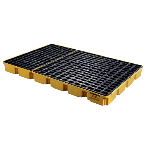 Eagle 6 Drum Spill Containment Pallet with Drain, Yellow