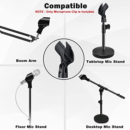 Image of kh Universal Microphone Clip Holder, Comes with 5 /8 for Handheld Microphones Microphone Clip for all Wired Microphone (Pack of 2) (Mic Clip-2)