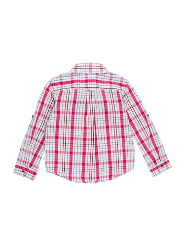 Image of RUGGEDBUTTS Boys Solid Cotton Long Sleeve Button Down Shirt with Button Tabs