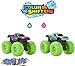 Hot Wheels Monster Trucks Color Reveal 2-Pack & Clip-On Water Tank, 2 Toy Trucks with Surprise Color Change (Styles May Vary)