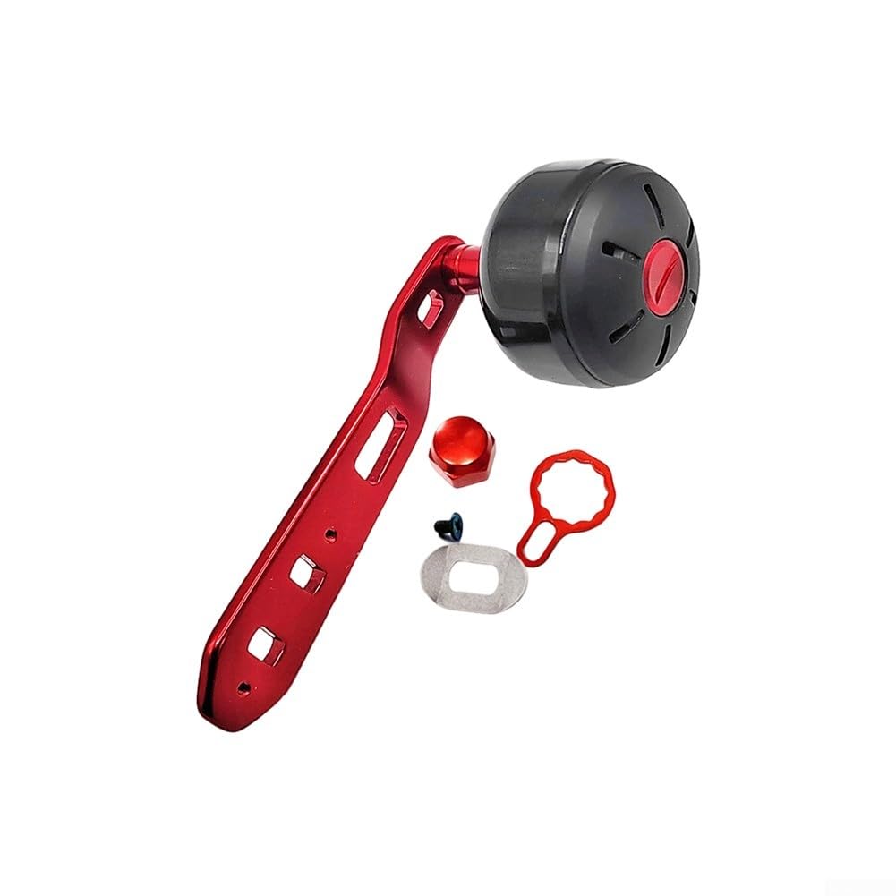 Carbon Fibre Extended Single Rocker/Arm Power Handle for Daiwa Tatula/and for abu Baitcasting Reels, 110mm /Swing Plate with Grip Knobs/, Blue(left hand red)