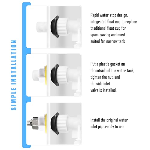 Spülkasten Füllventil Universal Messing Anschluß Spülkasten Ersatzteile - Einstellbare Wassermenge - Wassersparend - Geräuschlos