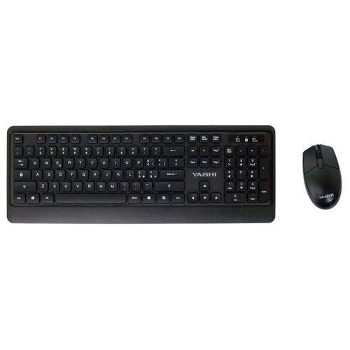 Yashi Professional Multimedia Soft Keyboard & Mouse Wireless Kit Black - My537