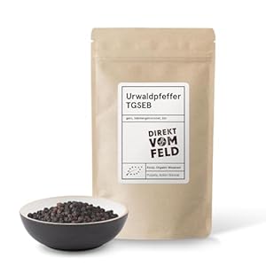Direkt vom Feld® Urwaldpfeffer TGSEB | Der fruchtigste König der Gewürze| Gewürze und Kräuter | nachhaltiger Anbau | BIO, ganz | 100g Nachfüllpack