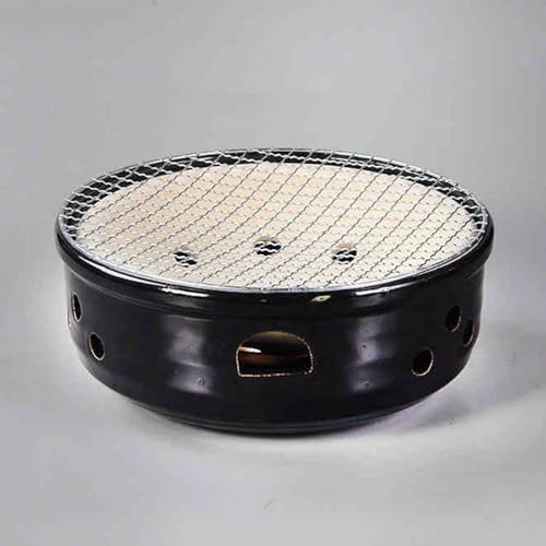 Parrilla japonesa portátil para exteriores de 27 x 11 cm, estufa de carbón en blanco y negro, ideal para una experiencia perfecta de barbacoa y té