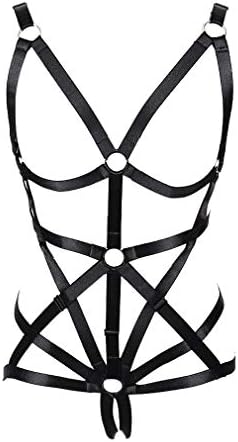 Women’s Full Body Harness Bra cage Punk Gothic Garter Belt Lingerie Set Festival Rave Adjustable Photography Dance Apparel