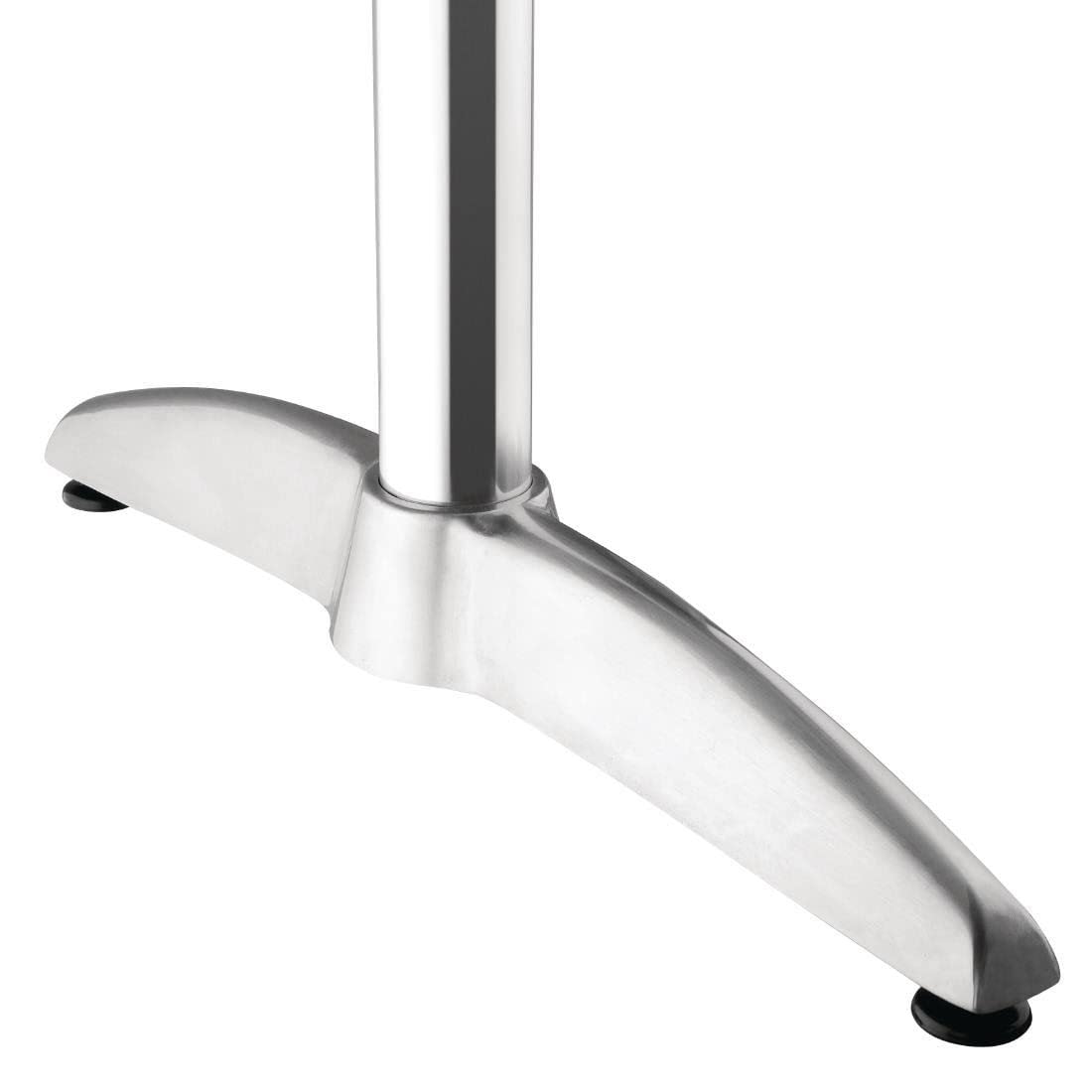Bolero Table rectangulaire alu avec plateau inox et rebord alu 1200x600mm, gris, plateau en acier inoxydable et base en aluminium, taille: 750 (H) x 1200 (L) x 600 (P) mm, U432