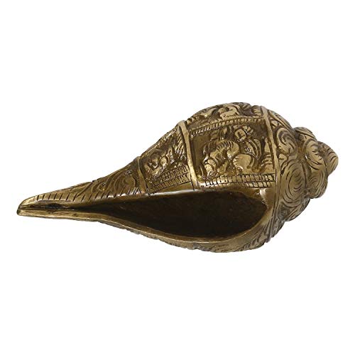 Image of eCraftIndia Brass Auspicious Lord Ganesha Shankh (BGO905)