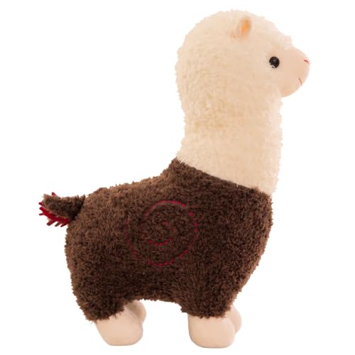 Image of Wilafury Cute Plushies, Alpaca Cuddly Soft Animal Plush Toy, Brown
