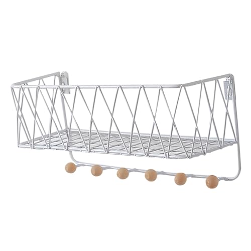 Alipis 1 Pc Estante De Pared De Hierro Estuche para Guardar Corbatas Decoración De Pared Estantes De Almacenamiento Estantes para La Decoración De La Pared Paraca Bambú
