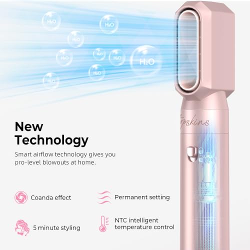 Image of Atopskins 6-in-1 Blow Dryer Brush, Hot Air Styler with Auto-Wrap Curlers