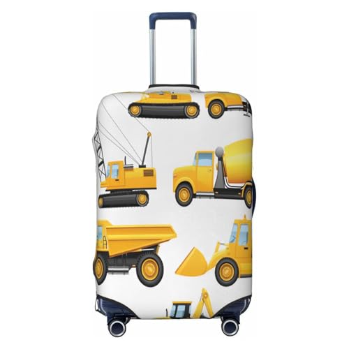 Construction Vehicles Machinery Trucks Luggage Cover for Suitcase, Suitcase Cover Protector Fit 22-24 Inch Luggage Travel Accessories, M
