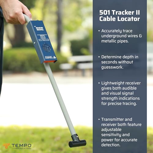 Image of TEMPO Communications 501 Tracker II Underground Wire Locator, Buried Wire Locator, Underground Wire Tracer, Locate Wires 7 Ft Deep (2026 Model)