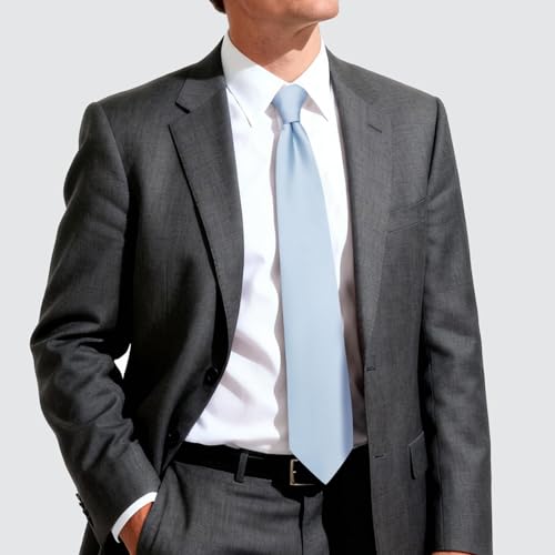 Image of Hi-Tie Men's Extra Long Solid Satin Tie Set 63 Inch /70 Inch Formal Necktie
