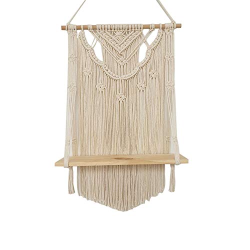 Shaying Tapiz Colgante de Pared de macramé, decoración de Pared de Borla Tejida Bohemia, Tapiz de decoración para el hogar de Arte de Pared para apartamento, decoración de Dormitorio, 16"An. X 24" L