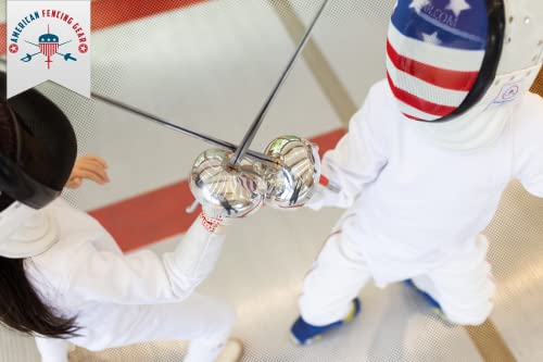 Epee Fencing Sport Mask - Ce350N Certified National Grade With Padded Bib - Anti-Glare Finish - Adjustable Strap - Usa Flag Pattern - X-Small #TOP3