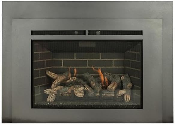 Gas Fireplace Insert - Black - 32 in. - Includes