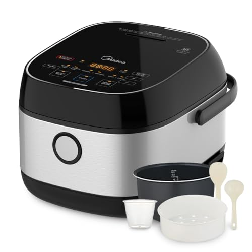 Comparison: Rice Cooker Heating Plate 9 Midea 3L Rice Cooker with Steamer Basket, 6-Cup Uncooked Capacity, Induction Heating & Fuzzy Logic Technology, 24h Delay Start & Keep Warm, Non-Stick Inner Pot
