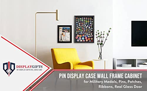 Large 19"X 14" Pin Display Case Medal Shadow Box With 98% Uv Protection For Military Medals, Beach Tags, Jewelry Pins, Pin Gift, Insignia Ribbons, Pin Collectibles Black Finish #TOP5