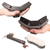 El set básico incluye cepillo de pelo, cepillo para el cuerpo, cepillo para la cara y Limpia Cascos para el cuidado en el establo.