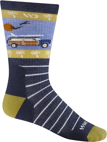 Wide Open Micro Crew Men's Socks - Merino Wool, Comfortable Everyday Socks (9007)