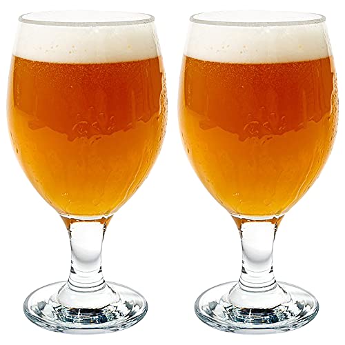 Vikko Beer Glass, Set Of 2 Belgian Style Beer Glasses, Large Size 13.5 Ounce, Dishwasher Safe Durable Drinking Glass For Craft Brews, Beer Or Water #TOP17