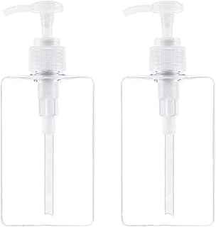 280 ML Dispenser Sapone, Set da 2 Erogatore del Sapone Liquido Bottiglie in Plastica per Bagno e Cucina, Trasparente