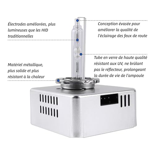 Sinoparcel Ampoule Xénon D5S 6000K, Lampe Phare HID au Remplacer pour Voiture, 35W DC 12V, Lot de 1 – vue 5