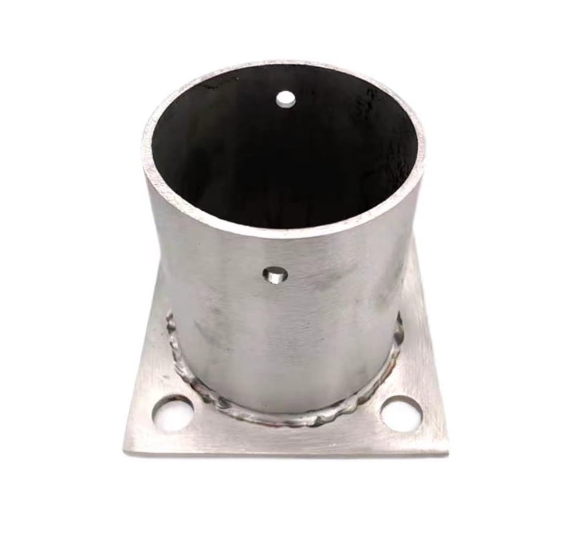 Pgpgp One Color Heavy Duty 304 Stainless Steel Round Post Base Anchor Bracket For Decks, Fences, Pergolas, And More(3Pcs 8Inx4.7in)
