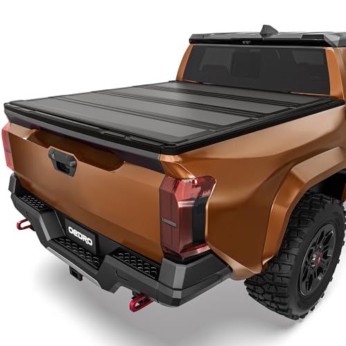 OEDRO Hard Quad-Fold Low-Profile Tonneau Cover Fit for Toyota Tacoma 2024 2025 2026 with Tacoma Bed Rail (Excl. Trail Edition) with 5ft Bed
