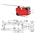 Swpeet 10Pcs V-153-1C25 Micro Limit Switch Long Hinge Roller Momentary Cherry Push Button SPDT Snap Action Perfect for Arduino, Appliance and Electronic Equipment