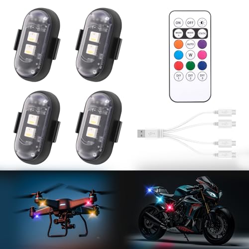 4PCS Wireless LED Strobe Lights with Remote Control