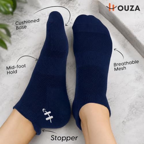 Image of HOUZA Bamboo Ankle Socks For Men | Anti-Bacterial, Breathable & Odour-Free | 3X Softer Than Cotton Socks | Ideal for Sports, Walking, Gym & Daily Wear | Sizes- (UK 7-10)