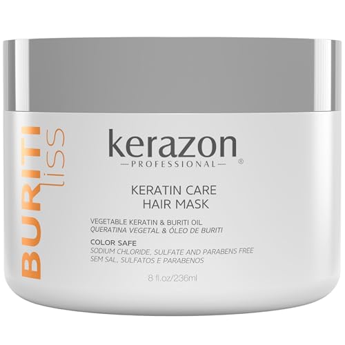 Kerazon Professional Hair Mask Anti Frizz Keratin Care Moisturizing Deep Hydration for Dry Damaged Hair Buriti Liss
