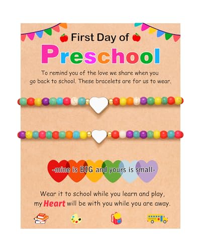 First Day of Kindergarten/Preschool Gift Back to School Bracelet Mommy and Me Matching Mother Daughter Bracelets