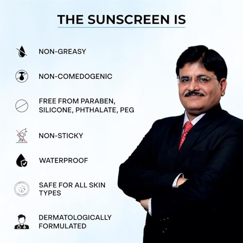 Image of DR. SAKHIYA'S 1% Hyaluronic Sunscreen Aqua Gel with SPF 50 PA++++ For Broad Spectrum, UV A, UV B & Blue Light Protection - 50g (Pack Of 1) / Non-Comedogenic /Non-greasy /Non-sticky