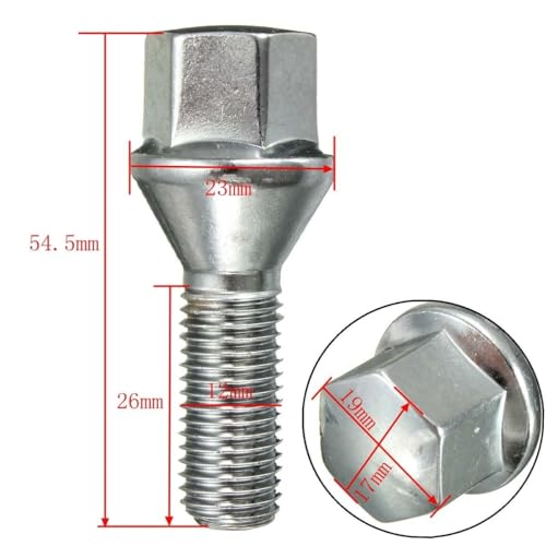 Tornillos de rueda de coche M12x1.5 fijación estable de llantas para E92 E93 de 26mm 3