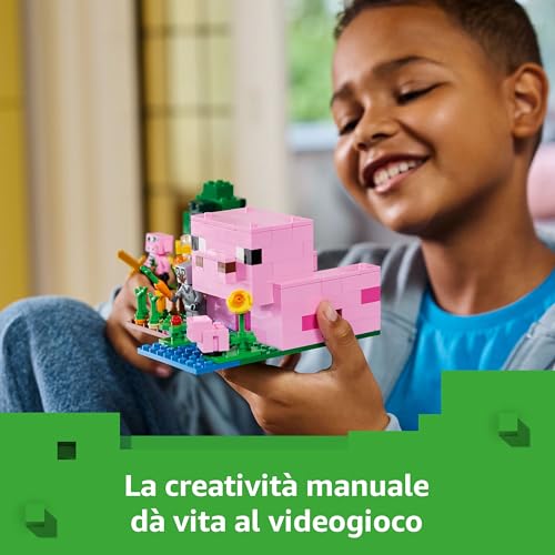 Minecraft La Casa del Maialino Giocattolo - Set di Costruzioni che Include una Figura Eroe, un Mob, una Fattoria e un Bioma della Foresta - Regalo per Gamer, Bambine e Bambini da 7 Anni - 21268 - Lego - Immagine 4