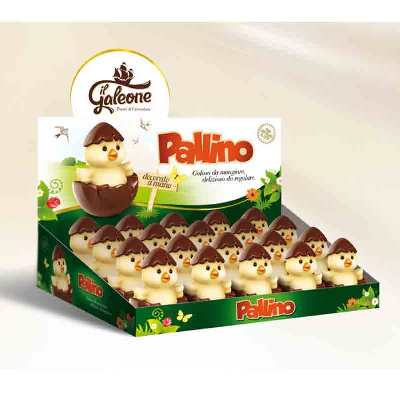 box 20 pz.animaletti di cioccolato purissimo decorato a mano gr.30 in espositore pulcino pulcini pecorella pecora pasquale (Pallino Pulcino 30 g)