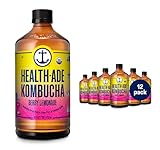 Health-Ade Kombucha Tea Organic Drink, Fermented Tea with Living Probiotics, Detoxifying Acids, Supports Gut Health, Non-GMO, Vegan, Gluten Free, 12 Pack (16 Fl Oz Bottles), Berry Lemonade