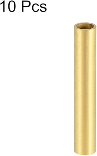 Miniatura 2 de uxcell Tubo redondo de latón, 0.197 in de diámetro exterior 0.020 in de grosor de pared 1.181 in de longitud, tubo sin costuras para manualidades de