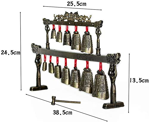 LIANXIAO - Chimes de liga de zinco sino chinês estilo retrô bronze sino chinês clássico percussão in