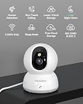 blurams 2K Indoor Security Camera for Baby/Pet, Pan & Tilt Pet Camera w/Dual-Band WiFi6, Motion Tracking, Sound Detection, 2-Way Audio, 360° View Home Cam Works with Alexa and Google (White Cam 1Pack)