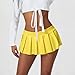 JINZIYINZI Ladies Mini Skirt, Dance Club Party Frill Short Skirts, Schoolgirl Pleated Micro Skirt (Yellow, XL)
