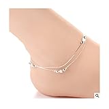 Women New Ankle Bracelet 925 Sterling Silver Anklet Foot Jewelry Chain (One Size, H)